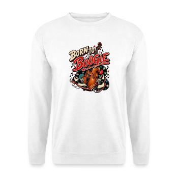 Born to Boogie – Rockabilly Tanz & Musik - Unisex Pullover - Weiß - Vorne - Alina (178cm) & Michal (187cm)
