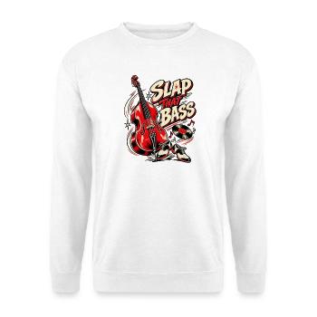 Slap That Bass – Rockabilly Kontrabass - Unisex Pullover - Weiß - Vorne - Alina (178cm) & Michal (187cm)