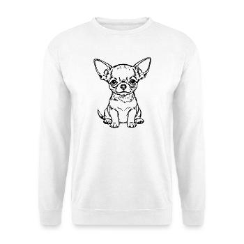 Chihuahua Geschenk Hundeliebhaber  - Unisex Pullover - Weiß - Vorne - Alina (178cm) & Michal (187cm)