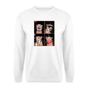 Geparde Gepard - Unisex Pullover - Weiß - Vorne - Alina (178cm) & Michal (187cm)