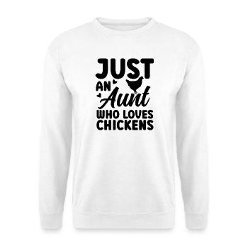 Huhn Tante Statement - Unisex Pullover - Weiß - Vorne - Alina (178cm) & Michal (187cm)