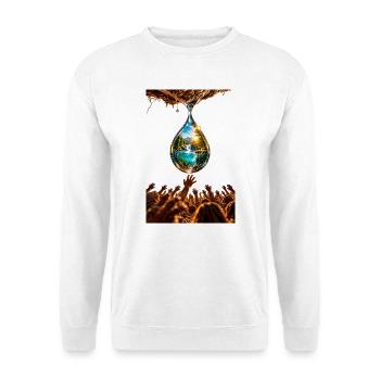 "The last drop" - Unisex Pullover - Weiß - Vorne - Alina (178cm) & Michal (187cm)