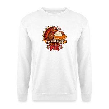 Verspielter Truthahnkuchen-Zinger - Unisex Pullover - Weiß - Vorne - Alina (178cm) & Michal (187cm)