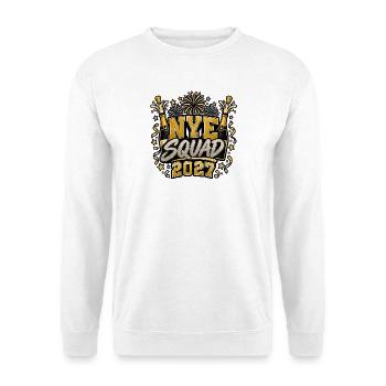 Silvester-Mannschaft 2021 Glitz - Unisex Pullover - Weiß - Vorne - Alina (178cm) & Michal (187cm)