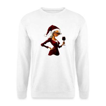 Hexen Weihnachten / Weihnachtsmann Hexe - Unisex Pullover - Weiß - Vorne - Alina (178cm) & Michal (187cm)