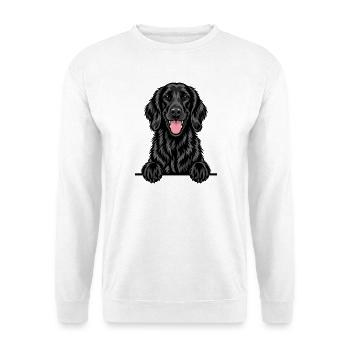 Flat Coated Retriever - Unisex Pullover - Weiß - Vorne - Alina (178cm) & Michal (187cm)