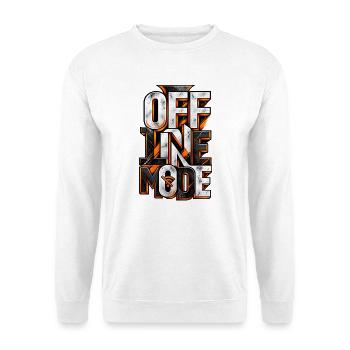 Offline Mode – Digital Detox Spruch - Unisex Pullover - Weiß - Vorne - Alina (178cm) & Michal (187cm)
