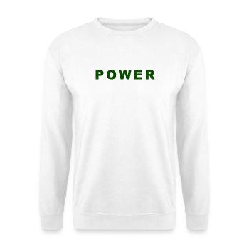 Bold Green Power Text Design - Unisex Sweatshirt - white - Front