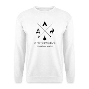 Outdoor Experience Adventure Awaits - Unisex Pullover - Weiß - Vorne