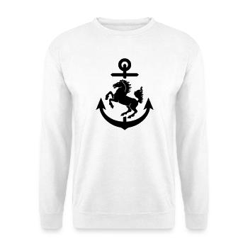 Stuttgart Wappen Anker, Stuttgarter - Unisex Pullover - Weiß - Vorne
