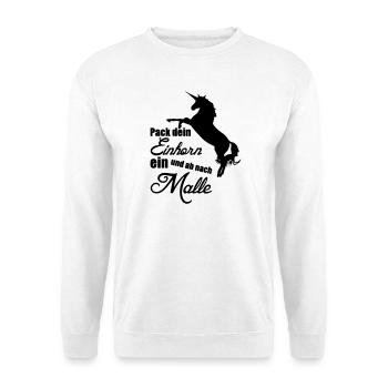 Einhorn Urlaub Mallorca Geschenk - Unisex Pullover - Weiß - Vorne