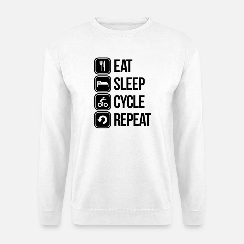 eat sleep cycle repeat - Unisex Sweatshirt - white