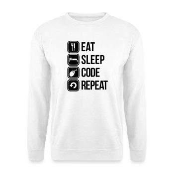 eat sleep code - Unisex Pullover - Weiß - Vorne