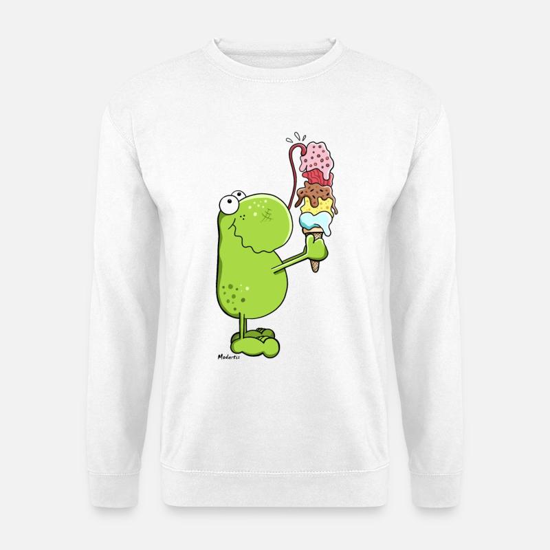 Frog with Ice Cream - Unisex Sweatshirt - white