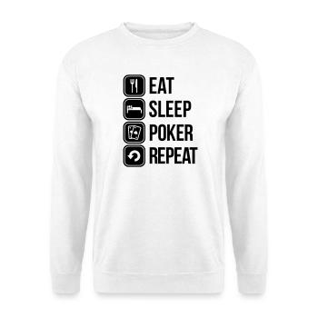 eat sleep poker repeat - Sweat-shirt Unisexe - blanc - Devant