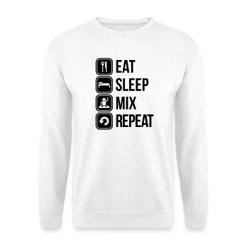 eat sleep mix repeat - Sweat-shirt Unisexe - blanc - Devant