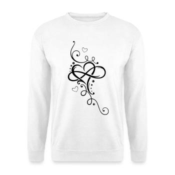Tribal Heart with large infinity loop - Unisex Sweatshirt - white - Front