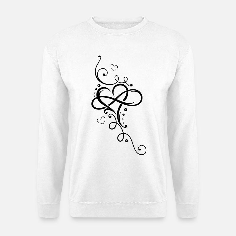 Herz, Unendlichkeit, heart, infinity - Unisex Pullover - Weiß