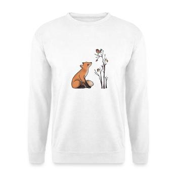 Renard et robin - Sweat-shirt Unisexe - blanc - Devant
