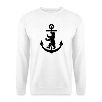 Berlin Anker Wappen, Berlin Shirt - Unisex Pullover - Weiß - Vorne