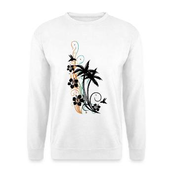 Palmen Hibiskus Kolibri - Unisex Pullover - Weiß - Vorne