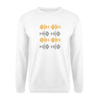 Ein Fischschwarm in der Mitte des Ozeans - Unisex Pullover - Weiß - Vorne - Alina (178cm) & Michal (187cm)