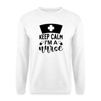 Keep calm im a nurse - Sweat-shirt Unisexe - blanc - Devant