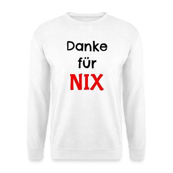 Ausdrucksstarkes NIX-Design in Rot und Schwarz - Unisex Pullover - Weiß - Vorne