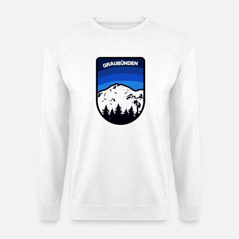 Graubünden Mountain Landscape Emblem - Unisex Sweatshirt - white