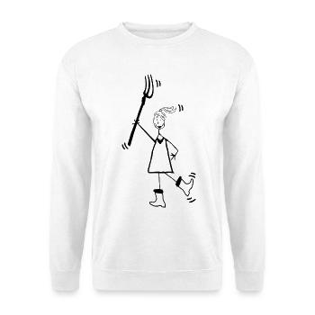 Girl from the country pitchfork rubber boots - Unisex Sweatshirt - white - Front