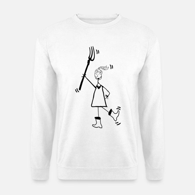 Mädchen Mistgabel Gummistiefel - Unisex Pullover - Weiß