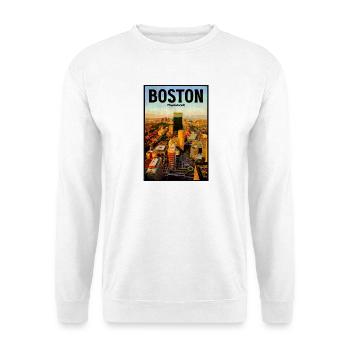 Boston Skyline Vintage Poster - Unisex Pullover - Weiß - Vorne