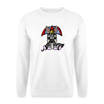 Zebra unter Regenschirm Cartoon - Unisex Pullover - Weiß - Vorne