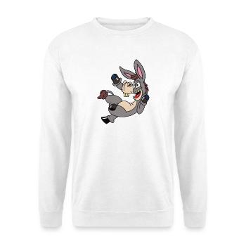Lustiger Esel - Unisex Pullover - Weiß - Vorne