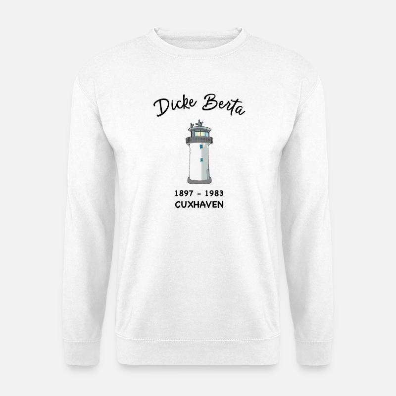 lighthouse Dicke Berta, Cuxhaven, harbour - Unisex Sweatshirt - white
