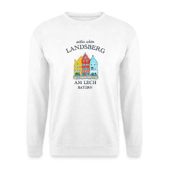 Landsberg, zeitlos schön, Bayern - Unisex Pullover - Weiß - Vorne