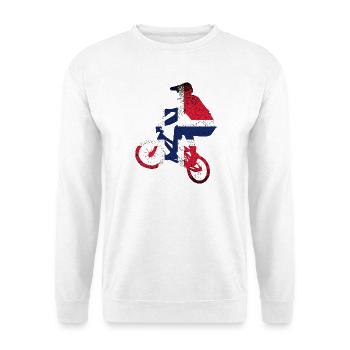 Tri-Flag Rider on Bike - Unisex Sweatshirt - white - Front