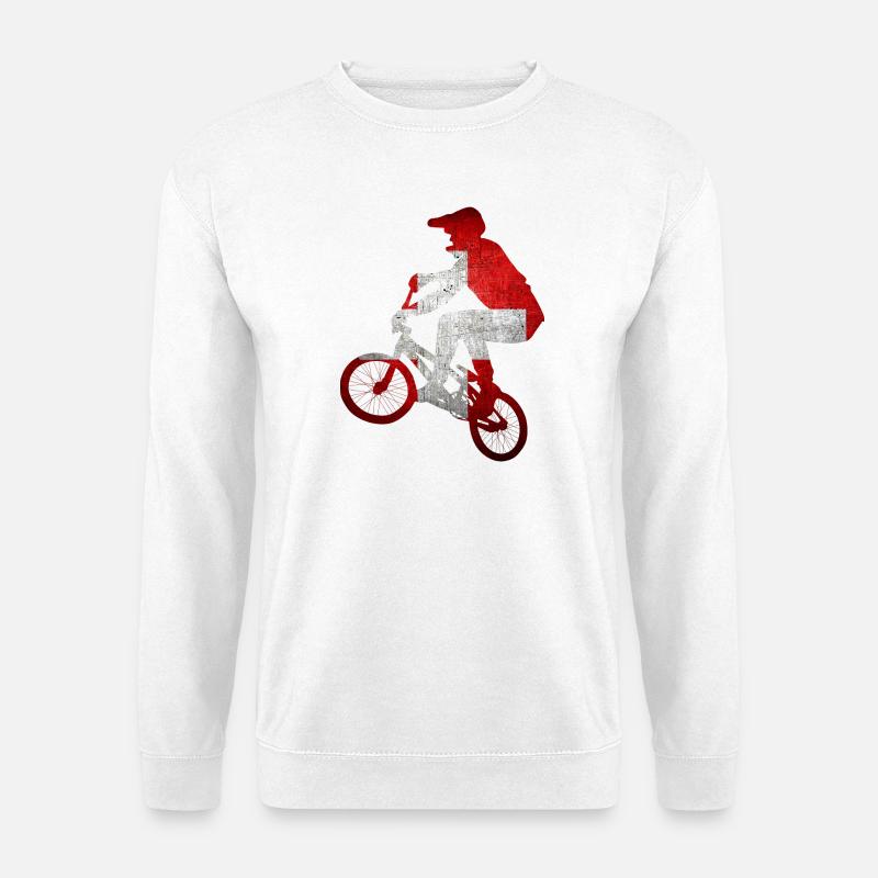 Nervöser MTB-Radfahrer-Silhouette - Unisex Pullover - Weiß
