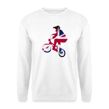 Union Jack Cyclist Silhouette - Unisex Sweatshirt - white - Front
