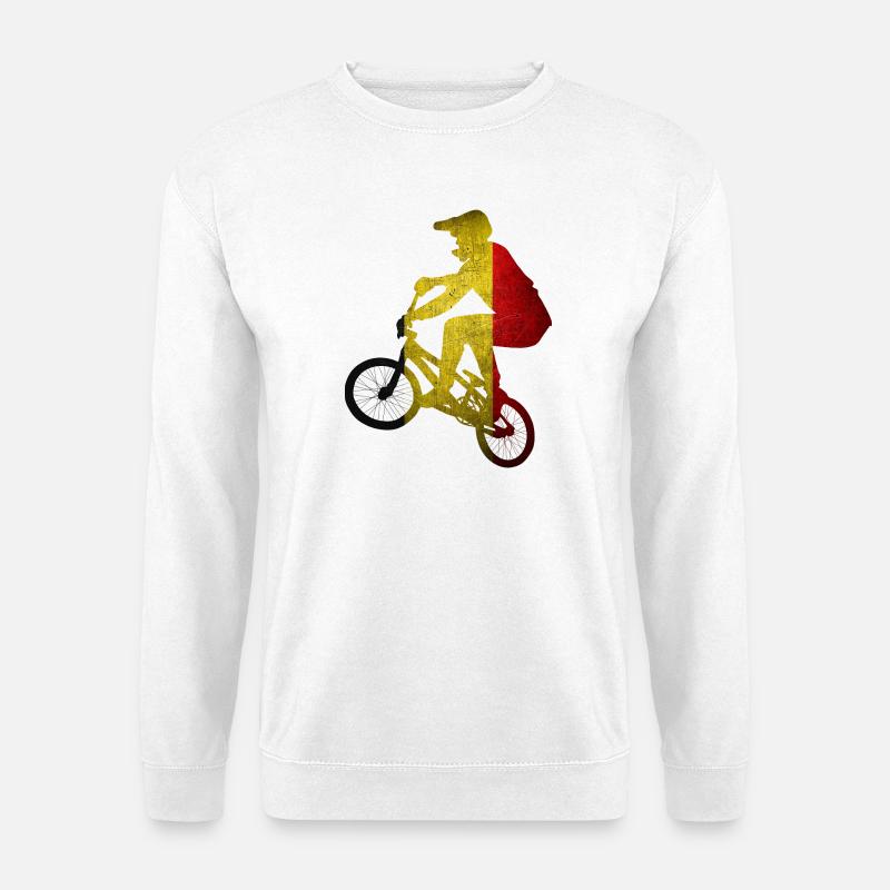 Grunge Belgian Flag Cyclist - Unisex Sweatshirt - white
