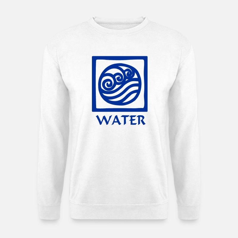 Symbol des Wassers mit dem Text Wasser - Unisex Pullover - Weiß