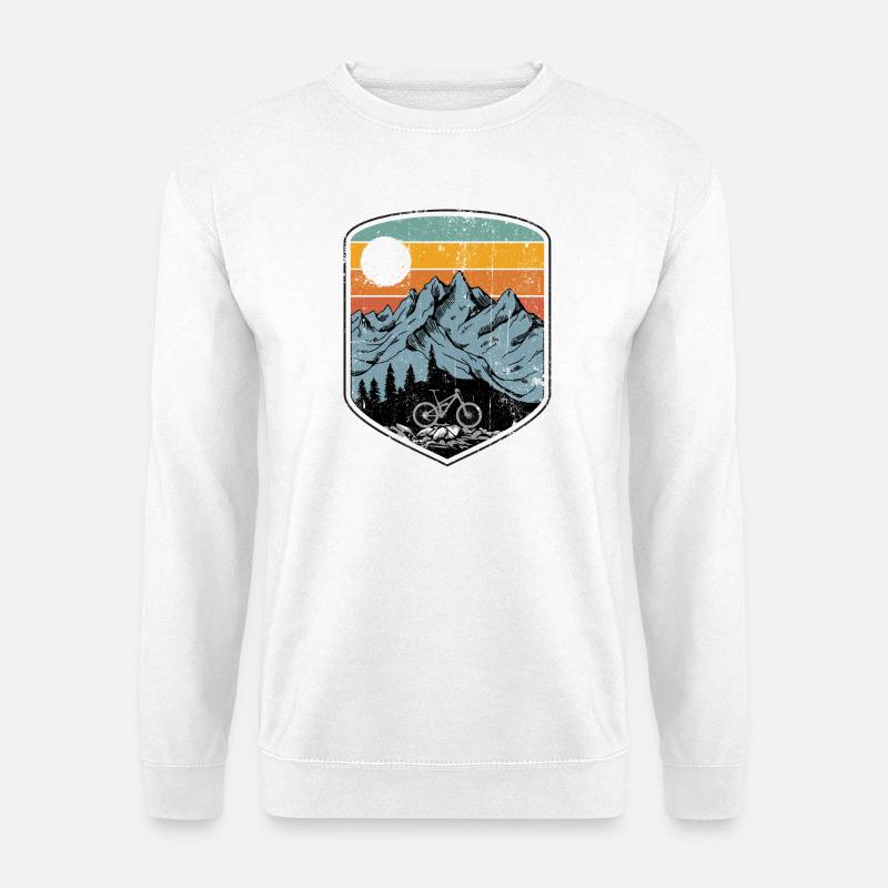 Sunset Mountainbike-Patch - Unisex Pullover - Weiß