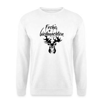 Rentier frohe weihnachten icon Illustration xmas - Unisex Pullover - Weiß - Vorne