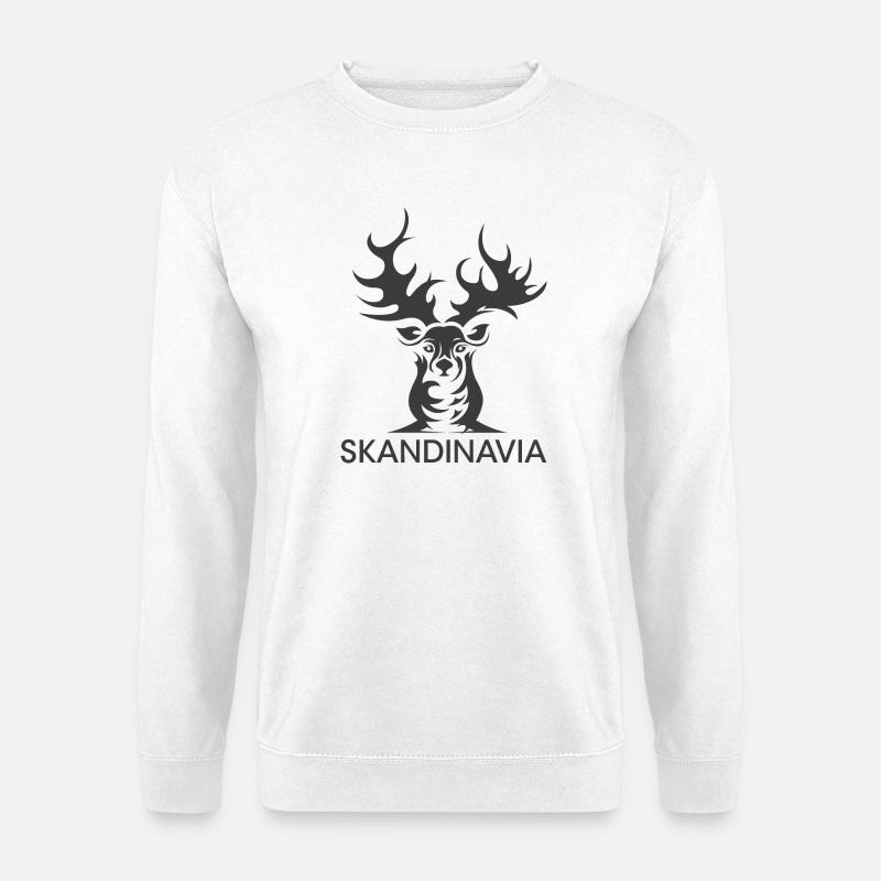 scandinavia wild rentier schweden norwegen symbol - Unisex Pullover - Weiß