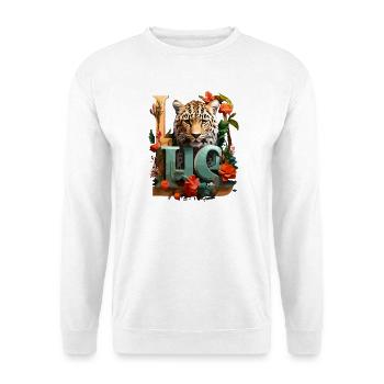 Tiger und Blumen Liebe - Unisex Pullover - Weiß - Vorne