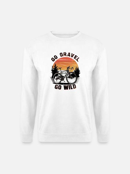 Gravelbike Sonnenuntergangsszene - Unisex Pullover - Weiß