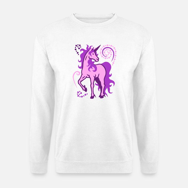 Einhorn individuell 3farbig SVG - Unisex Pullover - Weiß