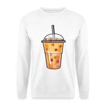 Bubble Tea Boba Kürbis Kugeln Halloween Becher - Unisex Pullover - Weiß - Vorne