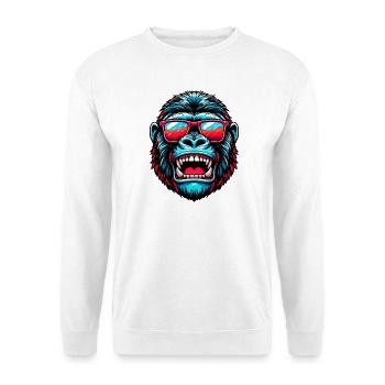 Gorillas with sunglasses - Unisex Sweatshirt - white - Front