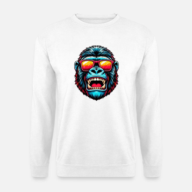 Gorillas with sunglasses - Unisex Sweatshirt - white
